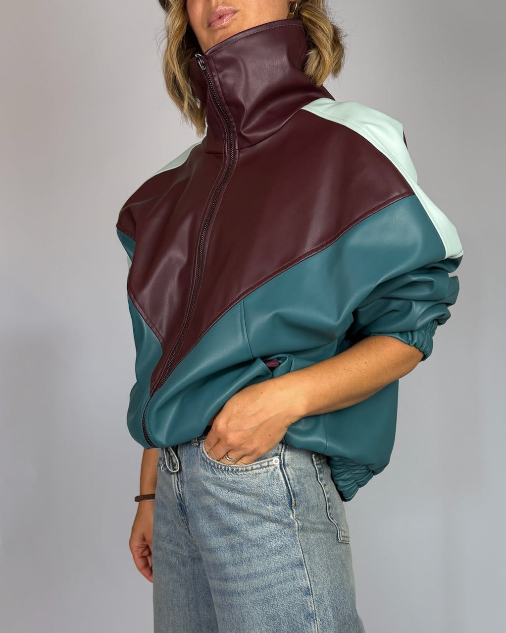 Giubbino Tricolore Ecopelle HaveONE Donna Art. KVS-R096