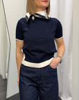 Maglia Girocollo Leya  Profili 100% CO  Semicouture Donna Art.Y6SA24