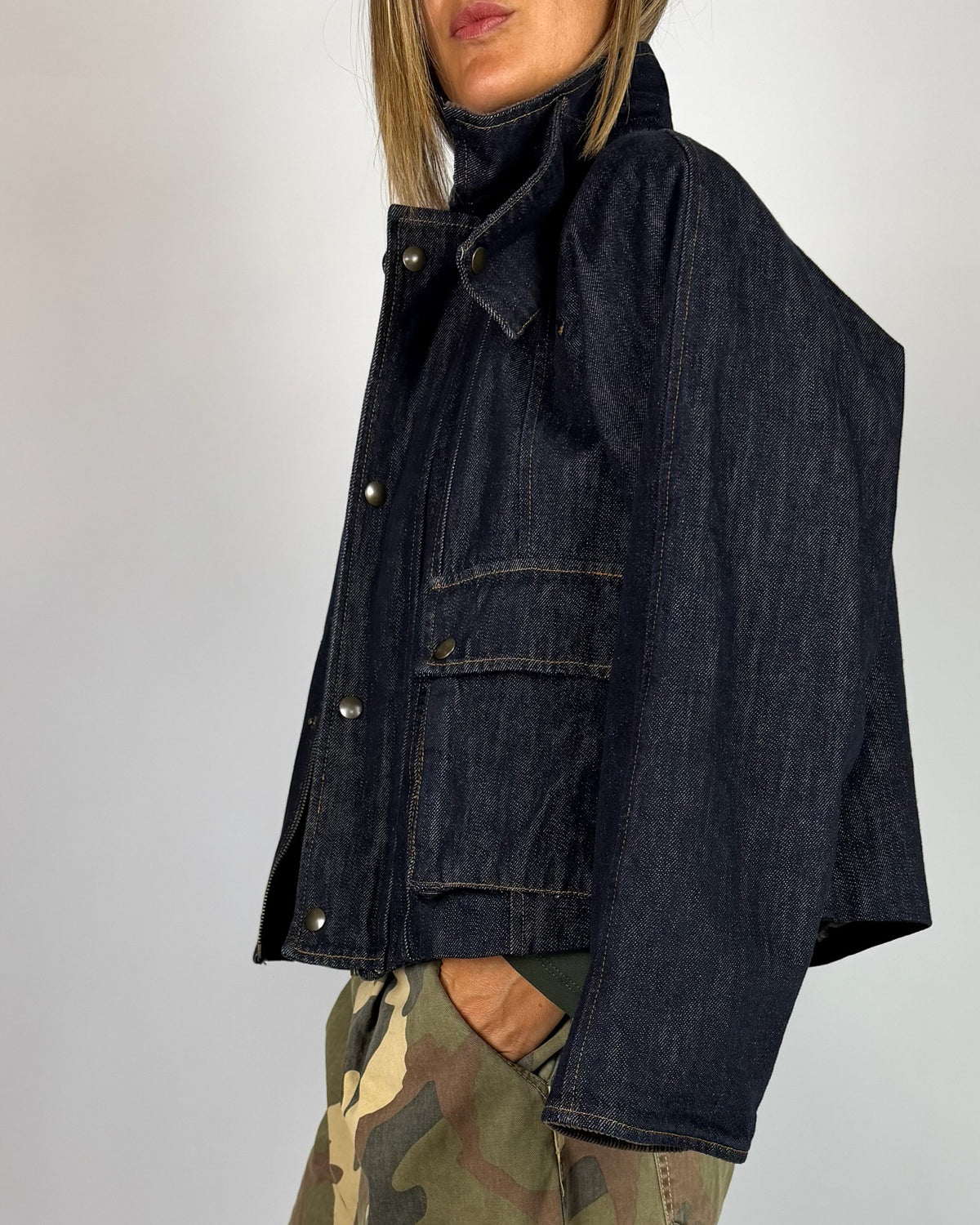Giubbino Denim Collo Velluto  Tensionein Donna Art. W26J261