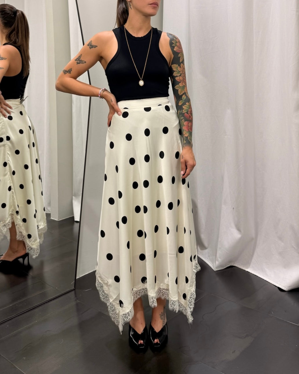 Gonna Lunga Pois Donna Art. 60413NJ