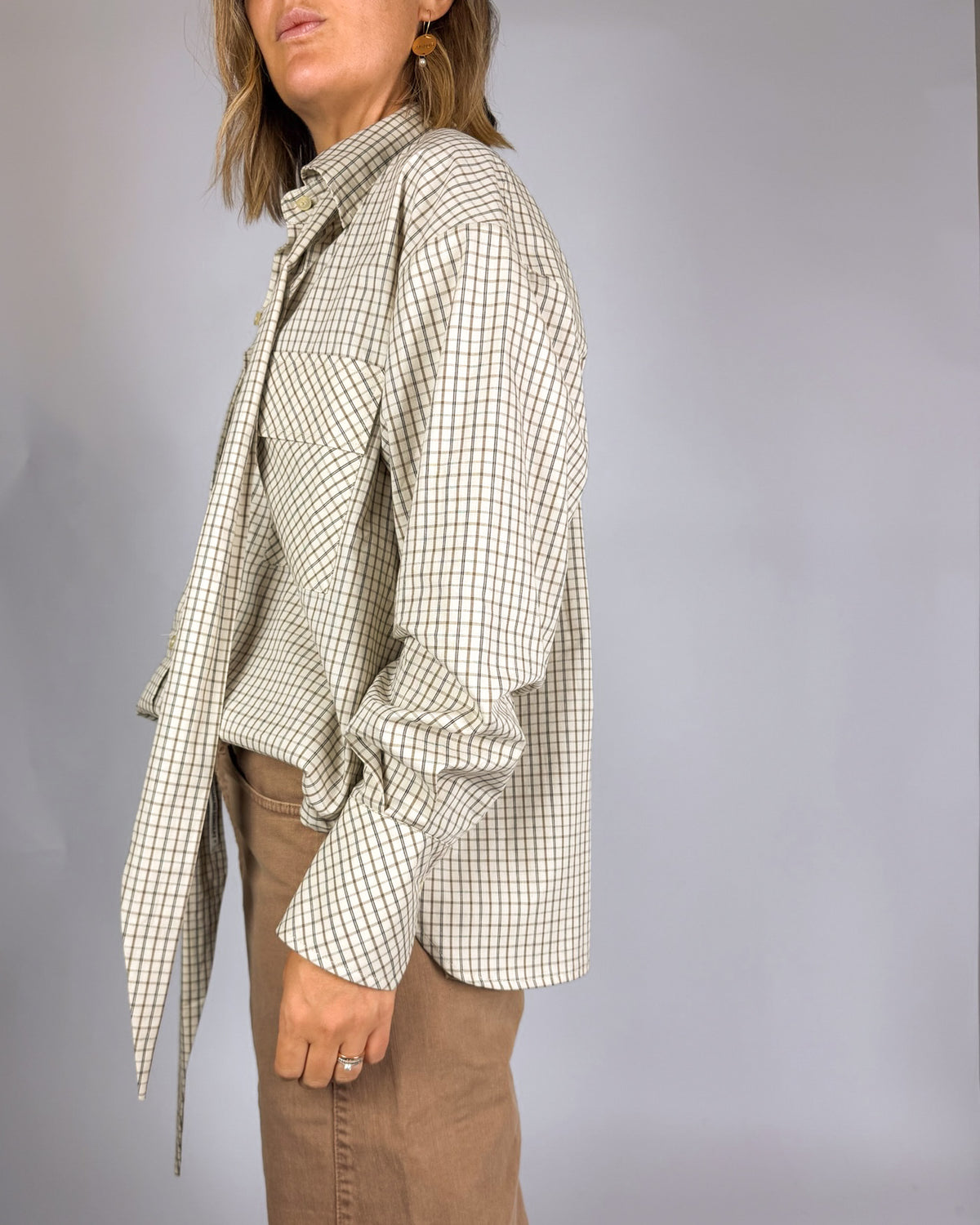 Camicia Quadri Tasche Fiocco NouConcept Donna Art. N-CM58-17209