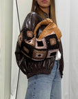 Bomber Ecopelle Manica Ricamo Susy Mix Donna Art. S0063