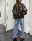 Bomber Ecopelle Manica Ricamo Susy Mix Donna Art. S0063