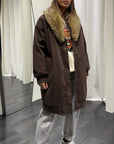 Bomber Lungo Collo Pelliccia staccabile Susy Mix Donna Art. G5863