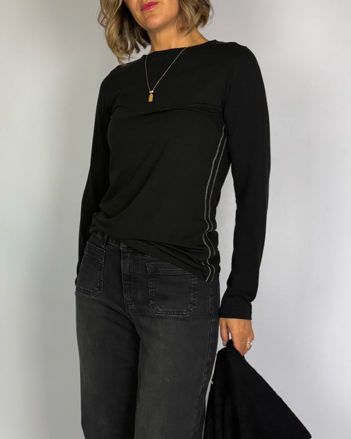 T-shirt Girocollo Cucitura Contrasto NouConcept Donna Art. N-T106-17000