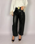 Pantalone Ecopelle Cintura Tensionein Donna Art. W26P660