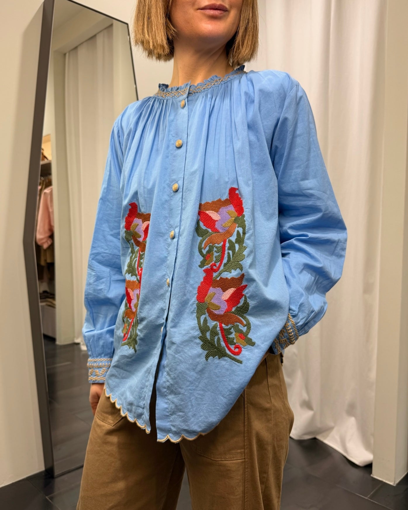Camicia Ricamata 100%CO Donna Dixie Art. C989A033A