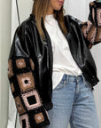 Bomber Ecopelle Manica Ricamo Susy Mix Donna Art. S0063