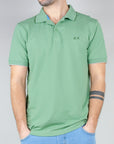 Polo Sun68 Small Stripes on Collar Uomo Art. A35110