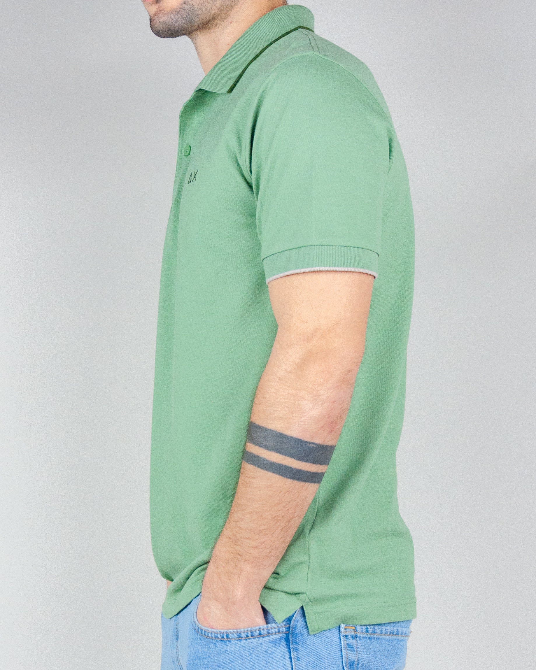 Polo Sun68 Small Stripes on Collar Uomo Art. A35110