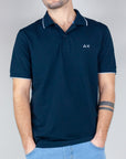 Polo Sun68 Small Stripes on Collar Uomo Art. A35110