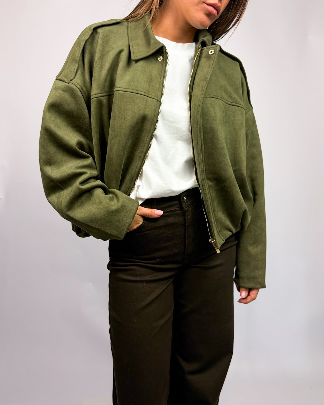 Giubbino Bomber Suede Only Moon-Stina Art. 15381024