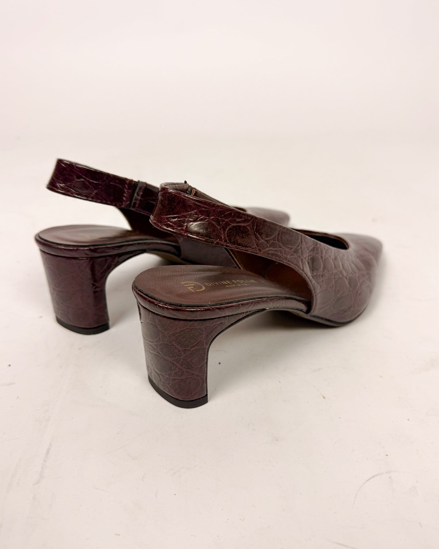 Slingback Pitonata Tacco Largo Donna Divine Follie Art. 52C7053SS