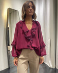 Camicia Rouches Pizzo Donna Susy Mix Art. SM163A