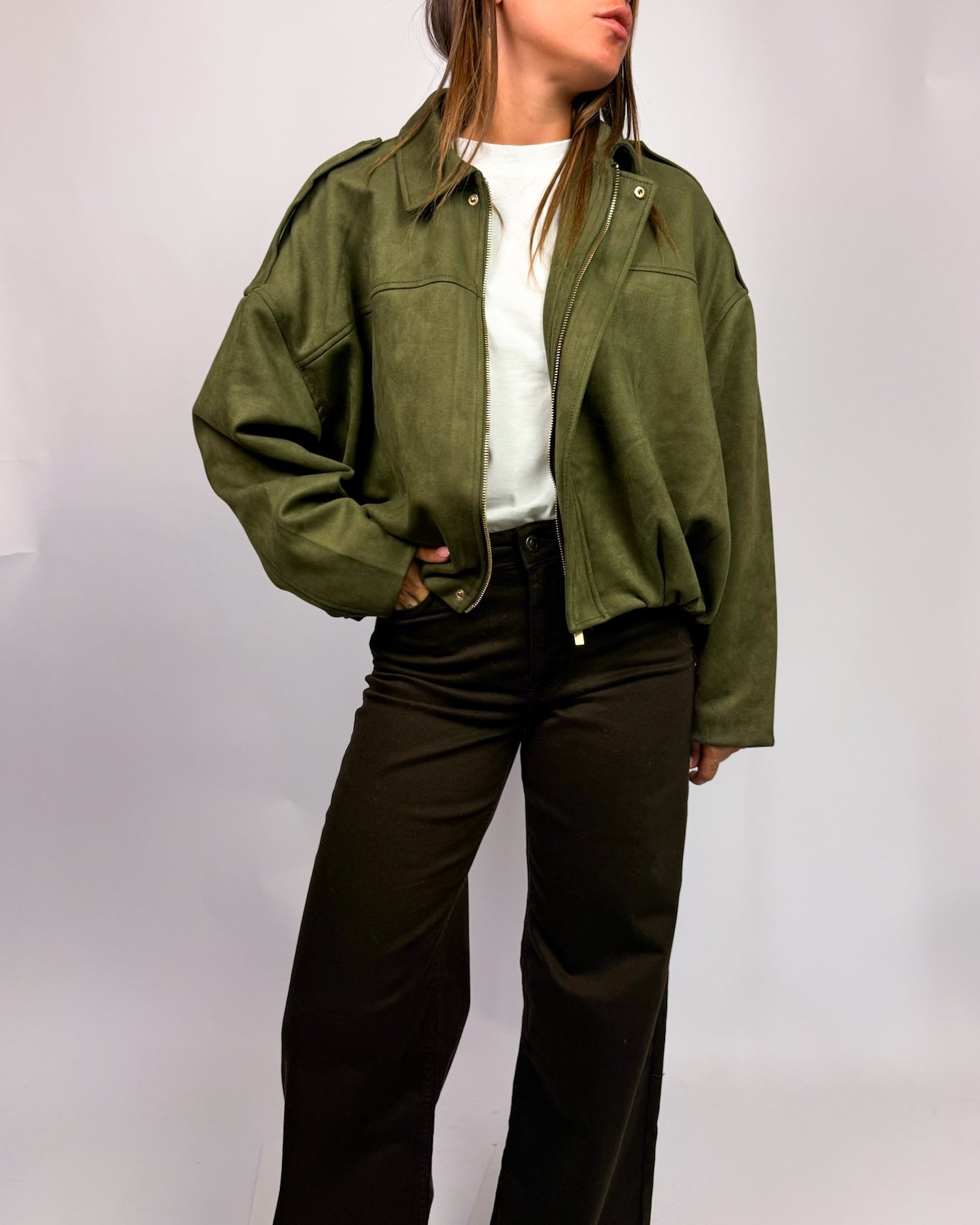 Giubbino Bomber Suede Only Moon-Stina Art. 15381024