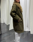 Bomber Lungo Collo Pelliccia staccabile Susy Mix Donna Art. G5863