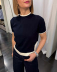 Maglia Girocollo Leya  Profili 100% CO  Semicouture Donna Art.Y6SA24