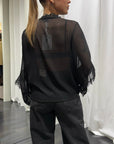 Camicia Rouches Pizzo Donna Susy Mix Art. SM163A
