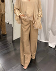 Pantalone Palazzo Tessuto Brillante Tensionein Donna Art. 26P3113CAMP