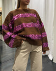 Maglione Riga Paillettes Donna Dixie Art. M744Y027A