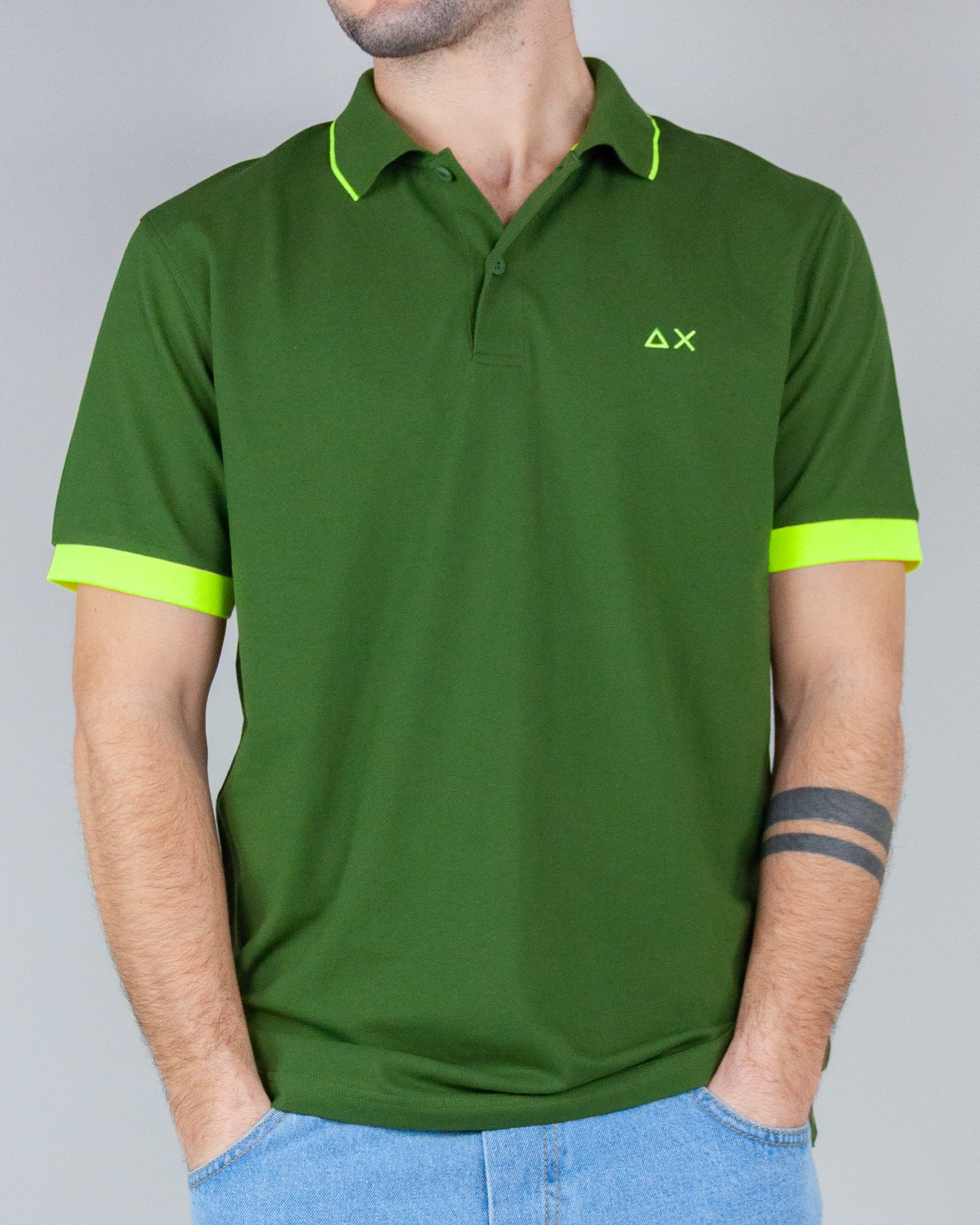 Polo Small Stripes Fluo Sun68 Uomo Art. A35120