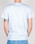 T-shirt taschino V2 Art in light blue, back view, showcasing comfortable fit and simple design.