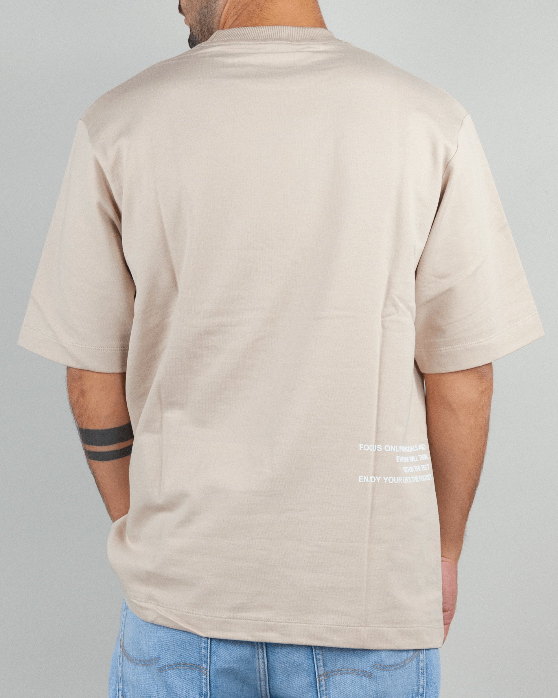 Back view of a casual T-shirt in felpa Berna, model BRN M 252083, displayed on a person.