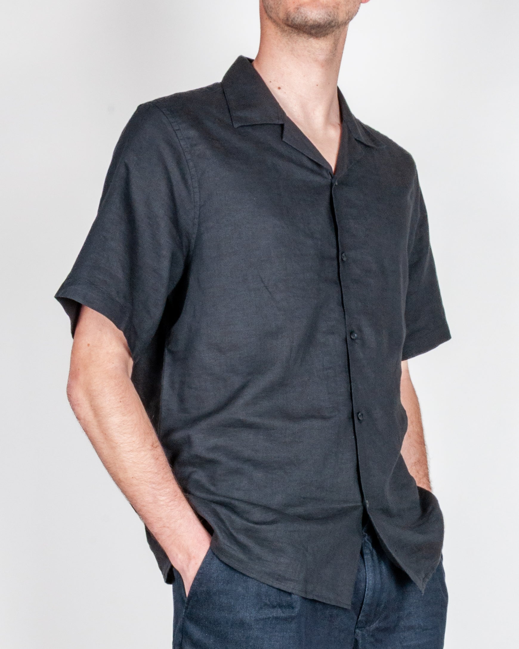 Camicia Manica corta Misto lino collo Bowing Over D Art. OC1S2S6C28