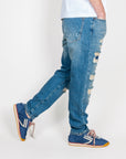Jeans Strappato con Patch Mod. MIKE Carrot fit Gianni Lupo Art. GL206F