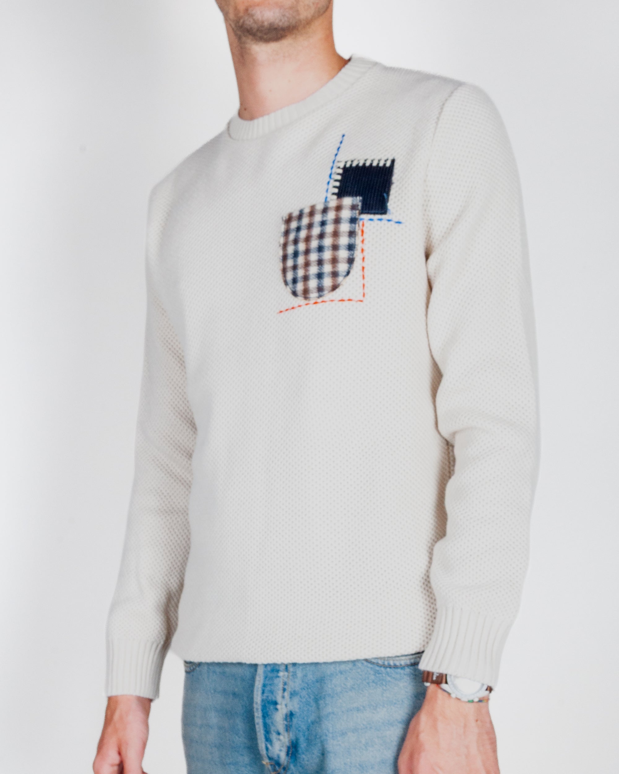 Maglia V2 taschino Occhio di pernice Patchwork Art. MAWO