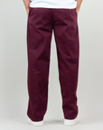 Pantalone Drill Berna Uomo BRN M 252108, burgundy back view of pants with casual style and pockets.