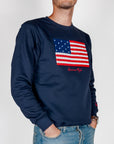 Felpa Superculture Girocollo Ricamo Bandiera Usa Art. A3023
