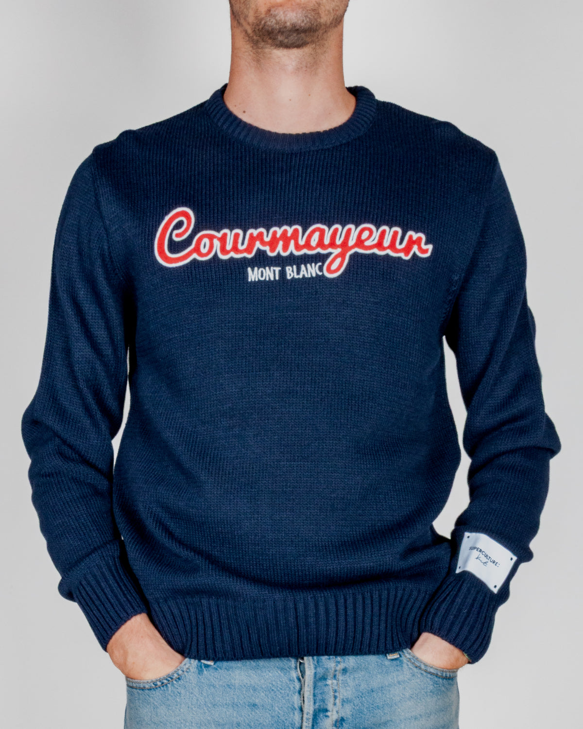 Maglione Superculture Girocollo ricamo Courmayeur Art. AK7037
