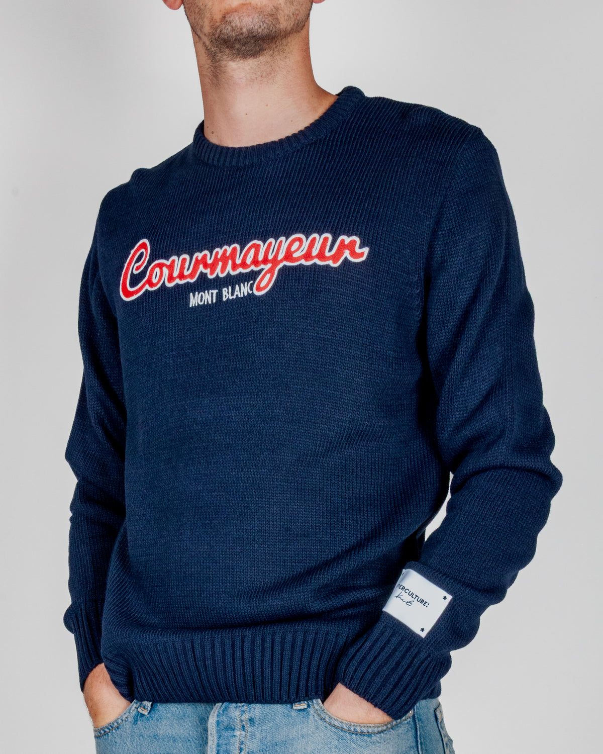 Maglione Superculture Girocollo ricamo Courmayeur Art. AK7037