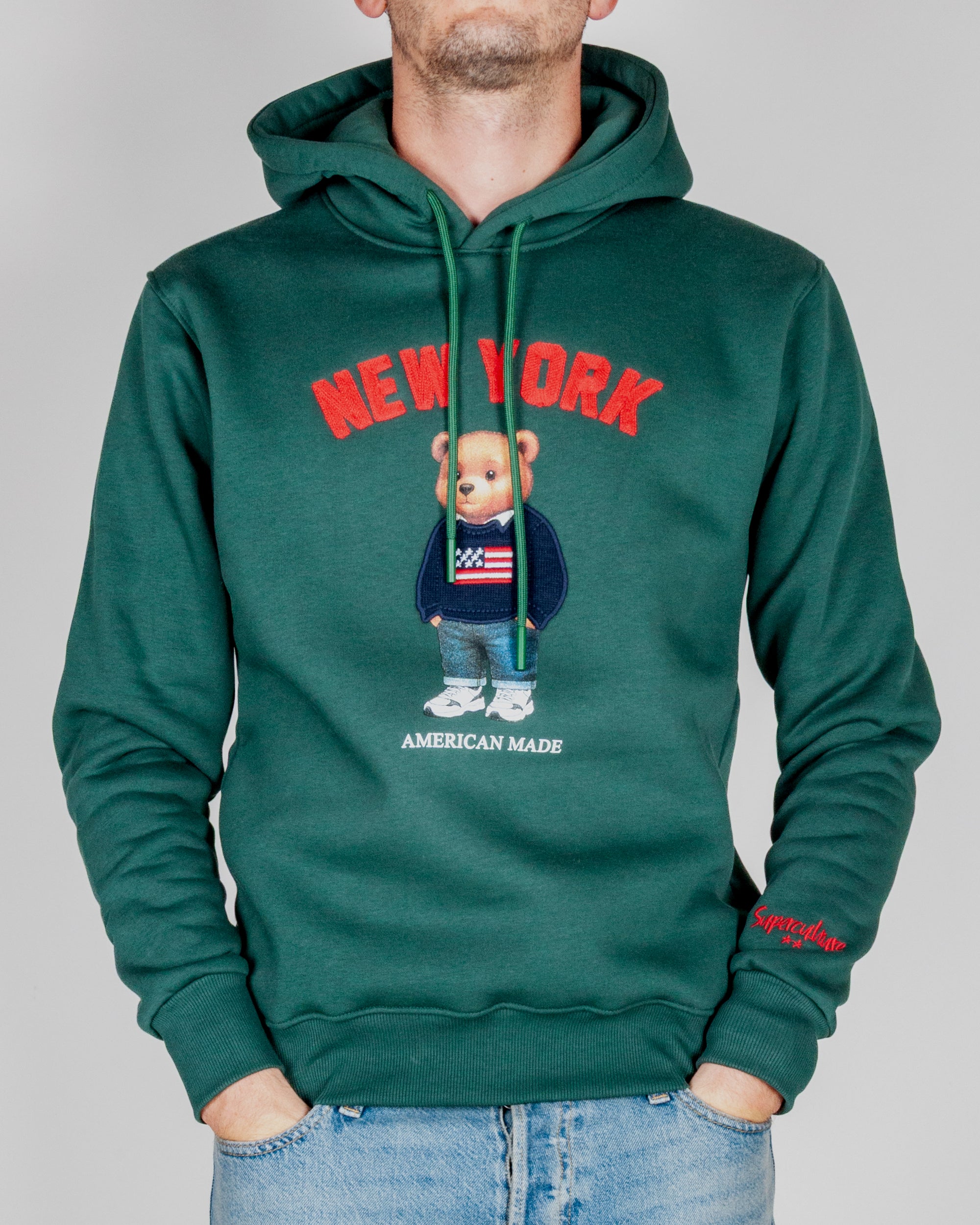 Felpa Superculture Cappuccio Teddy New York Art. A3069