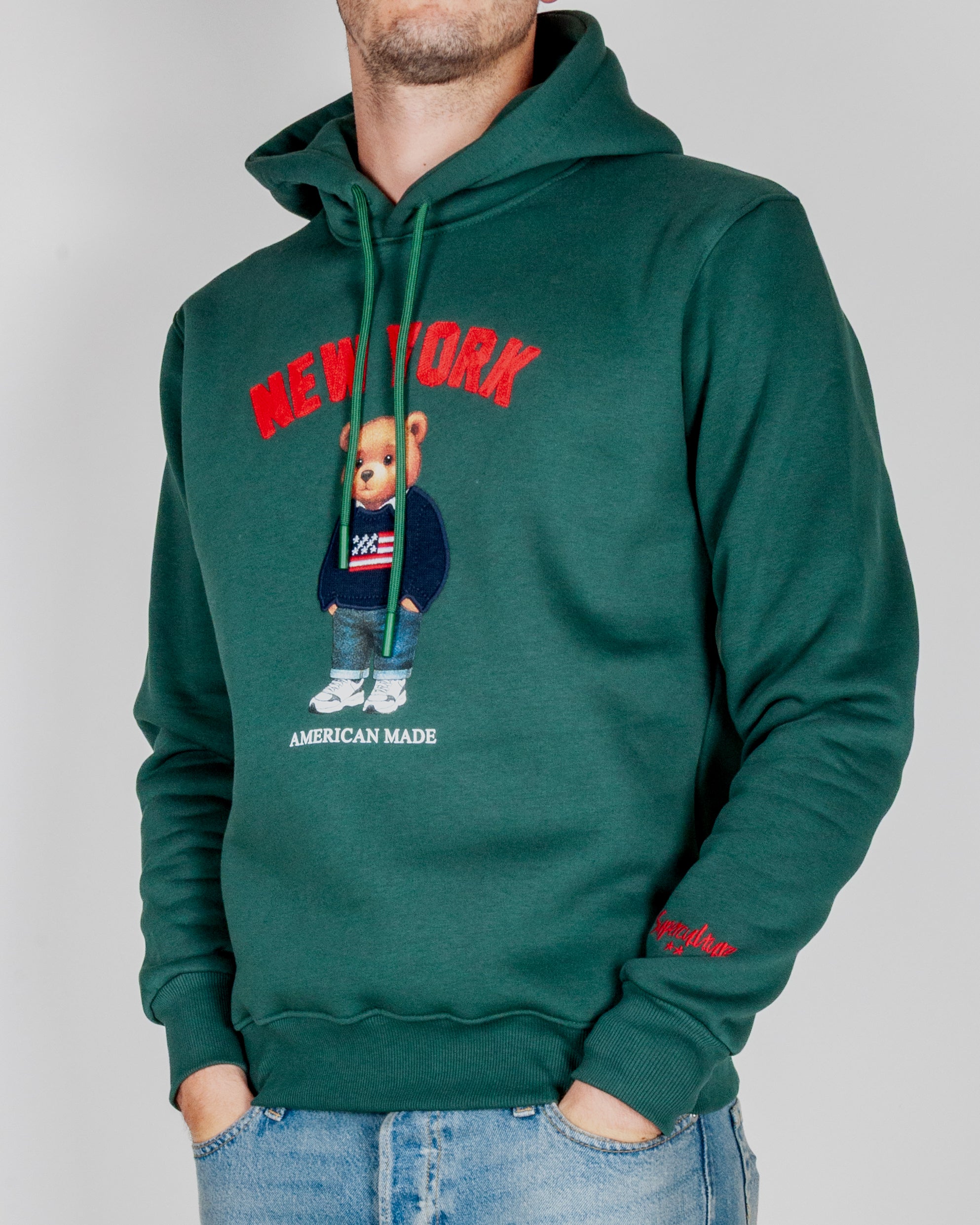 Felpa Superculture Cappuccio Teddy New York Art. A3069
