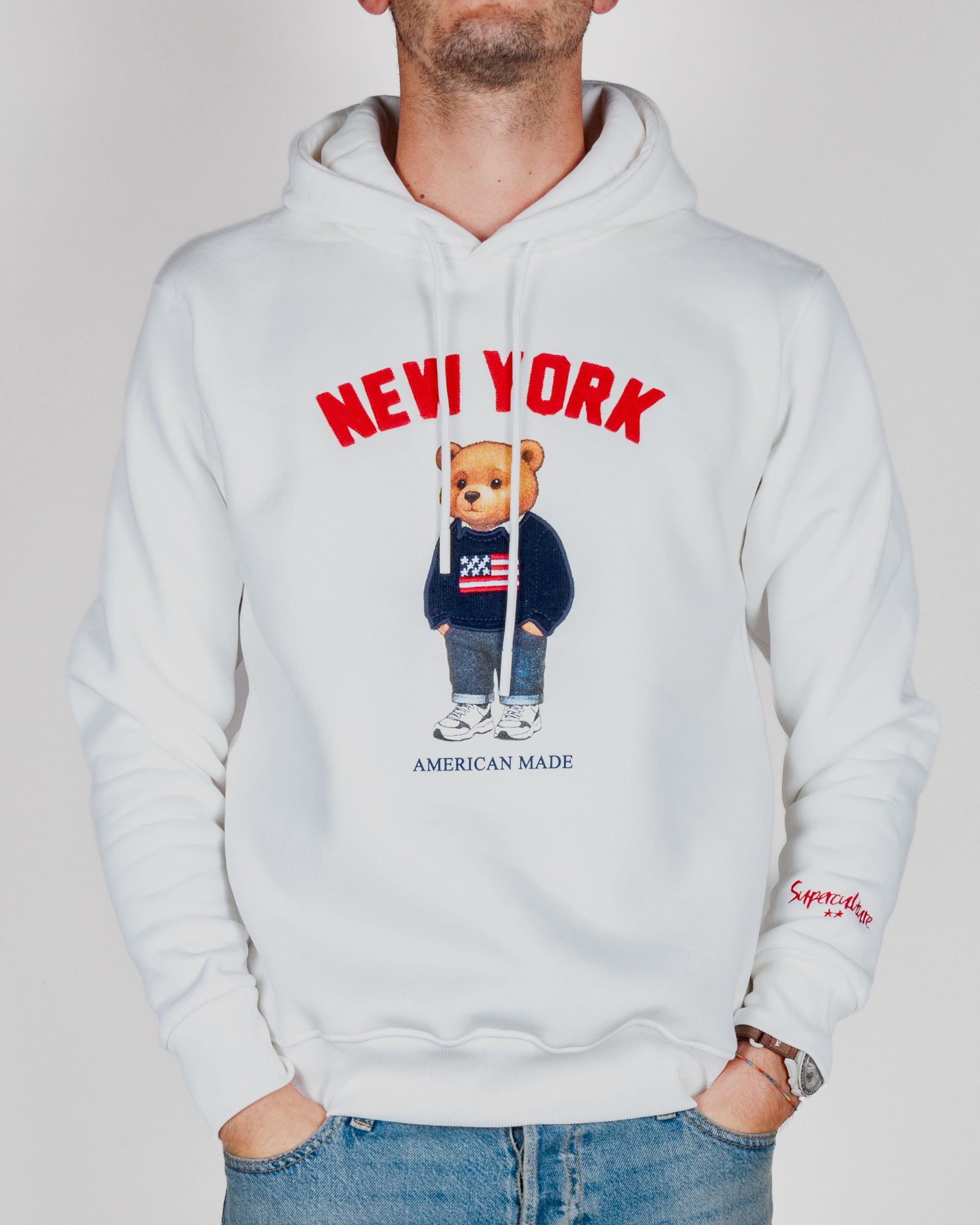 Felpa Superculture Cappuccio Teddy New York Art. A3069