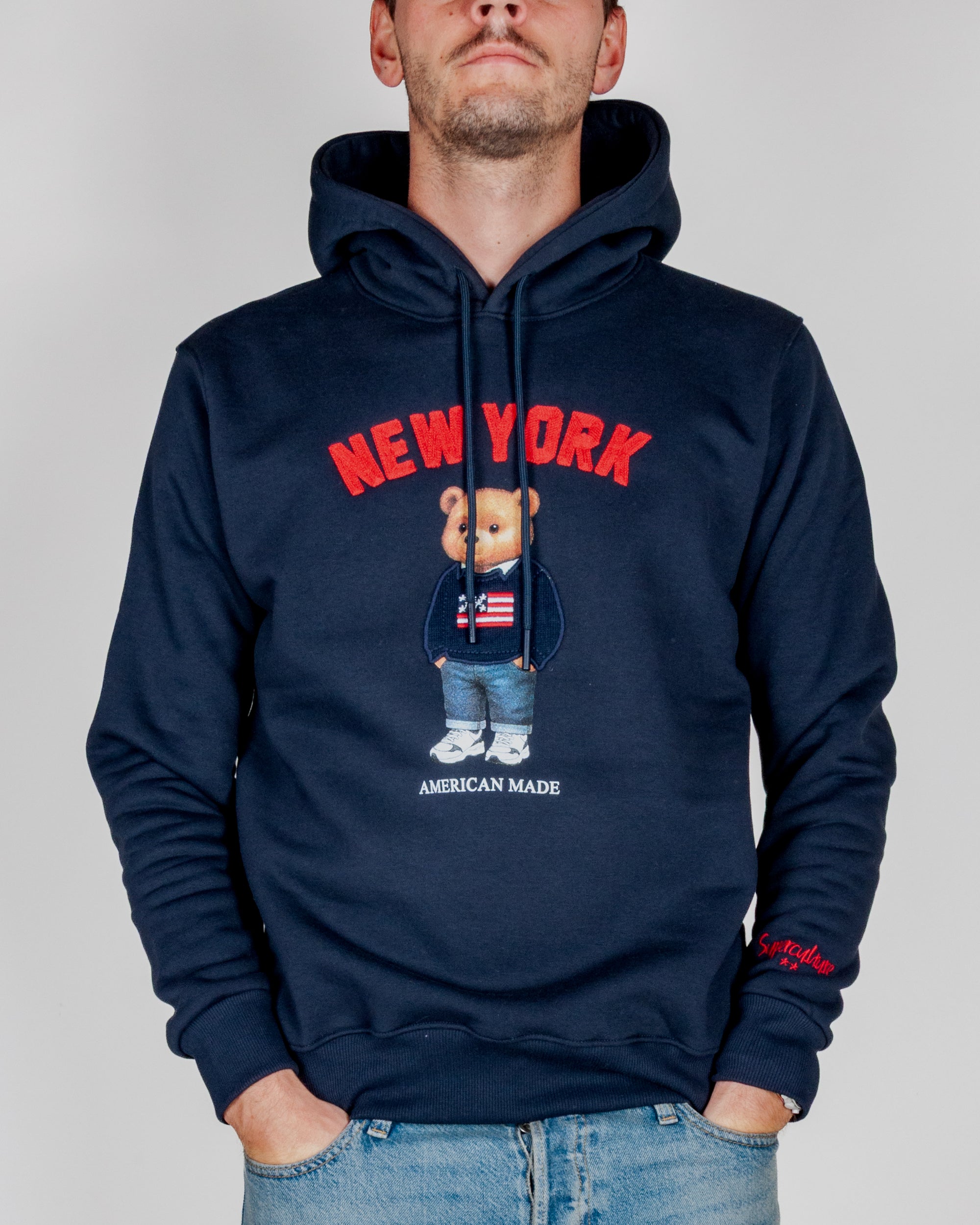 Felpa Superculture Cappuccio Teddy New York Art. A3069