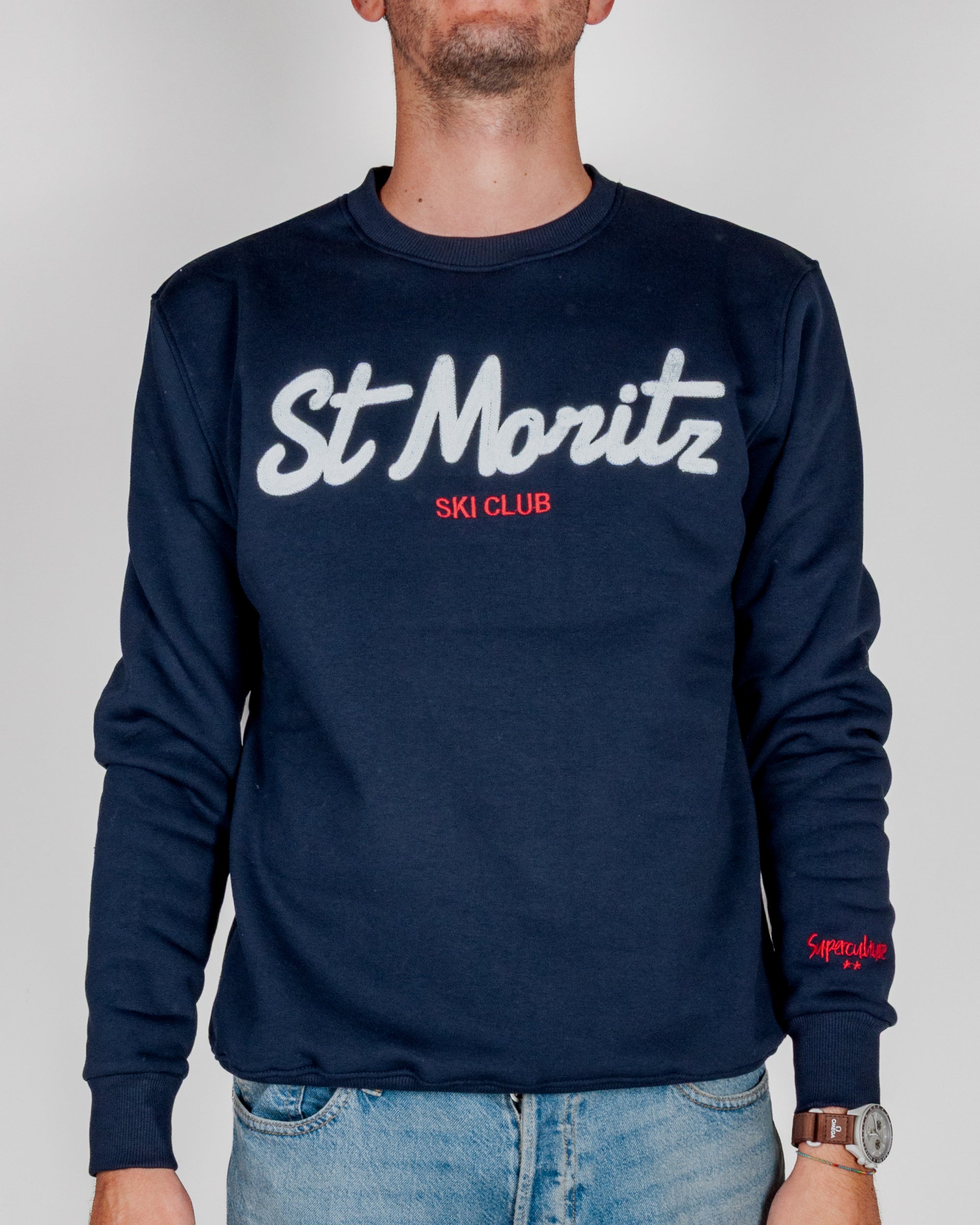 Felpa Superculture Girocollo Ricamo St. Moritz Ski Club Art. A3057