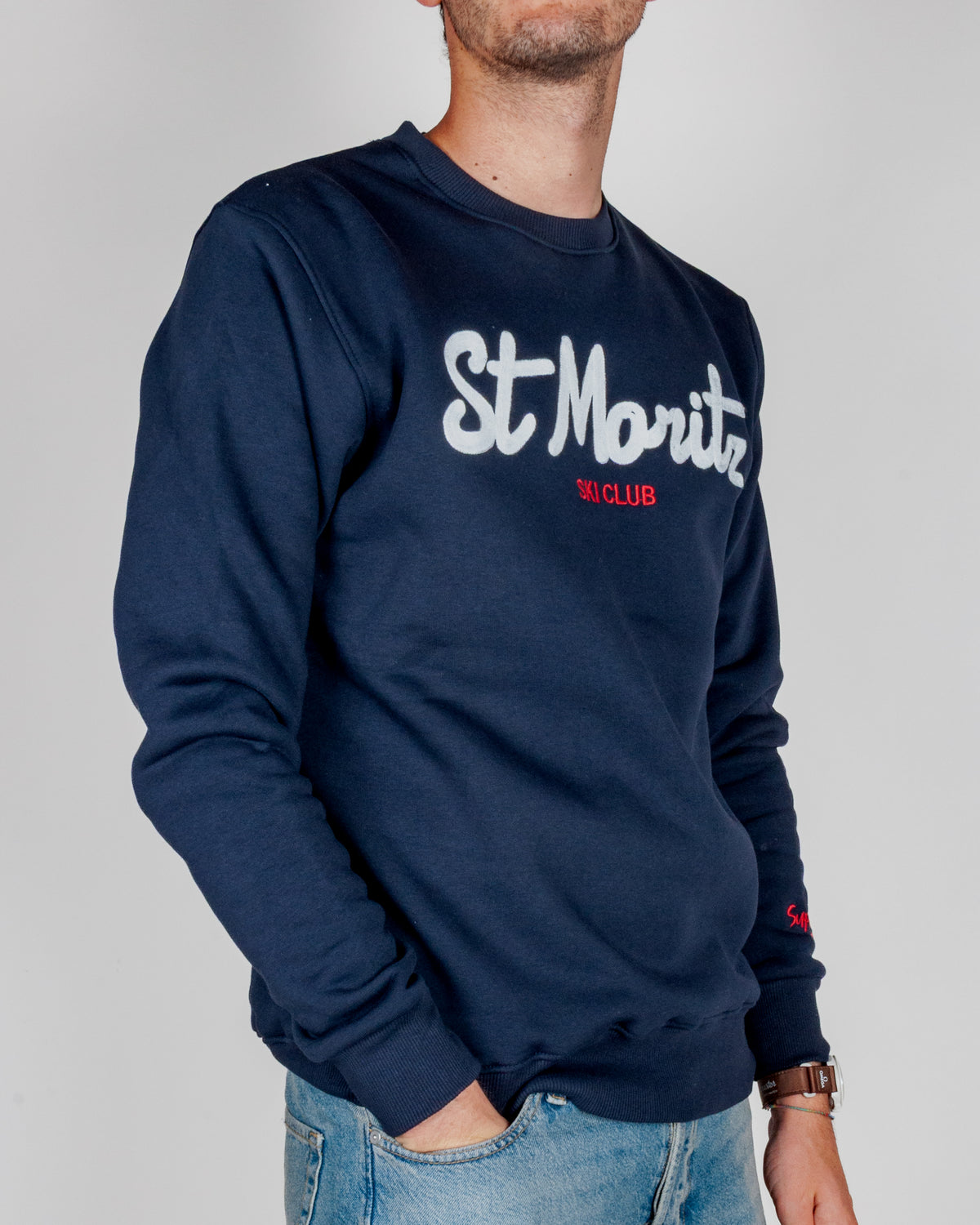 Felpa Superculture Girocollo Ricamo St. Moritz Ski Club Art. A3057