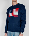 Maglione Superculture Girocollo Bandiera Usa Jaquard Art. AK7021