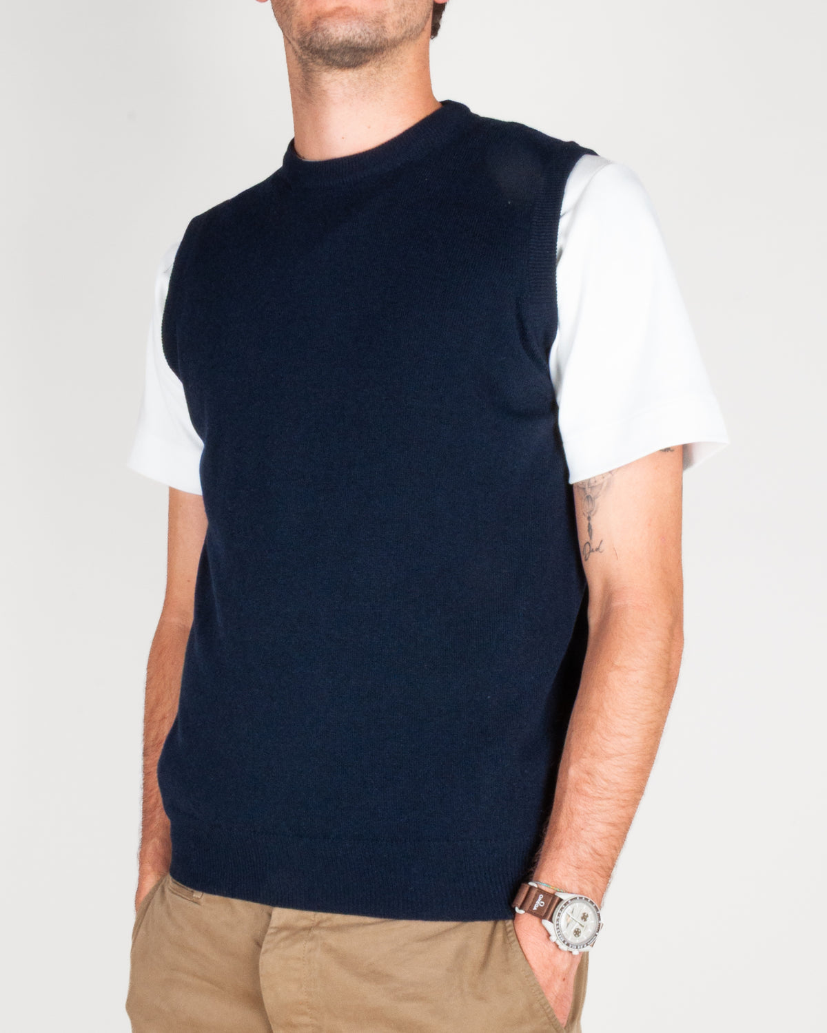 Gilet smanicato Pura Lana Merinos Extrafine Art. 1.5060