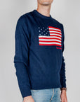 Maglione Superculture Girocollo Bandiera Usa Jaquard Art. AK7021