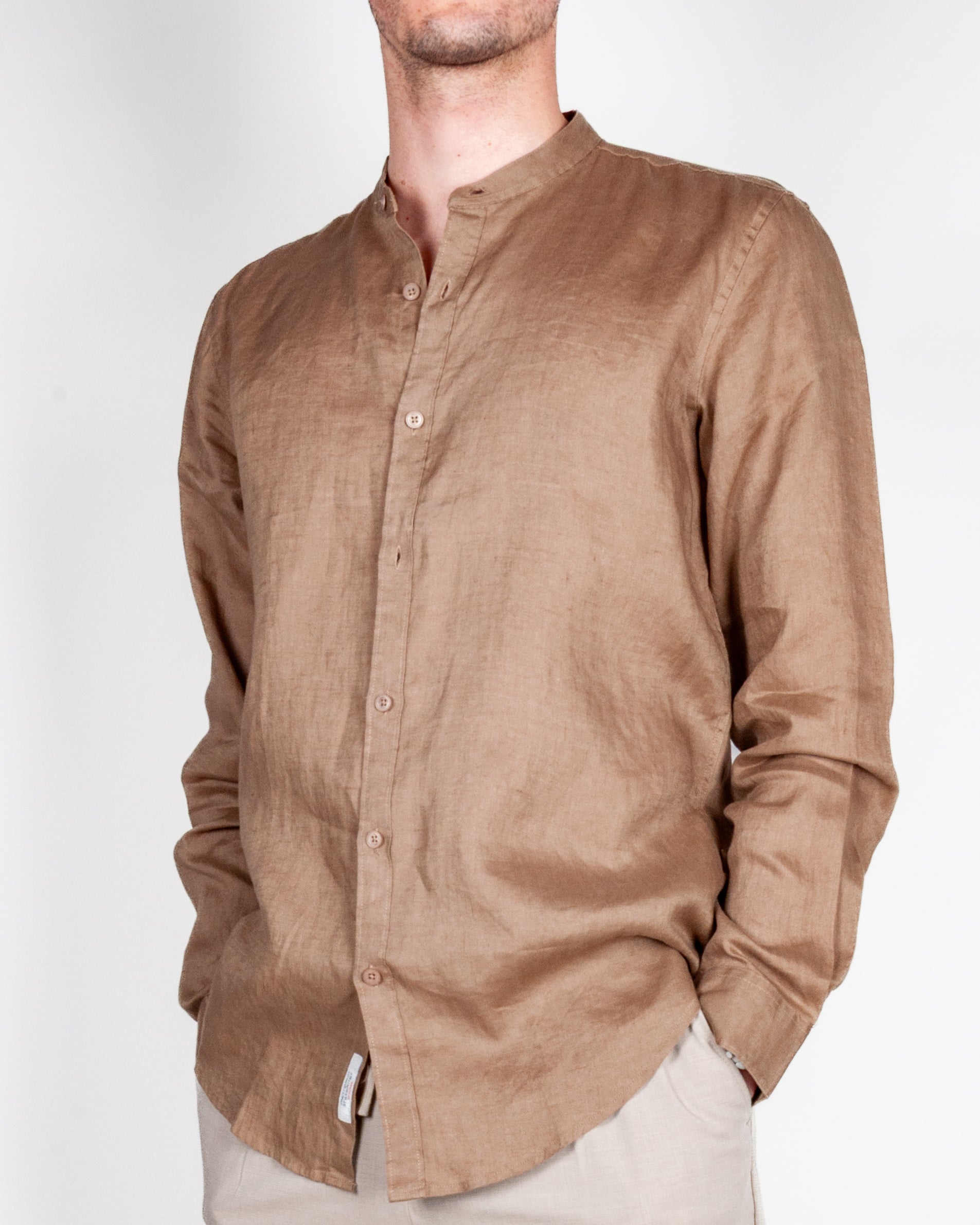 Camicia coreana Puro Lino Gianni Lupo Art. GL7620S-S26