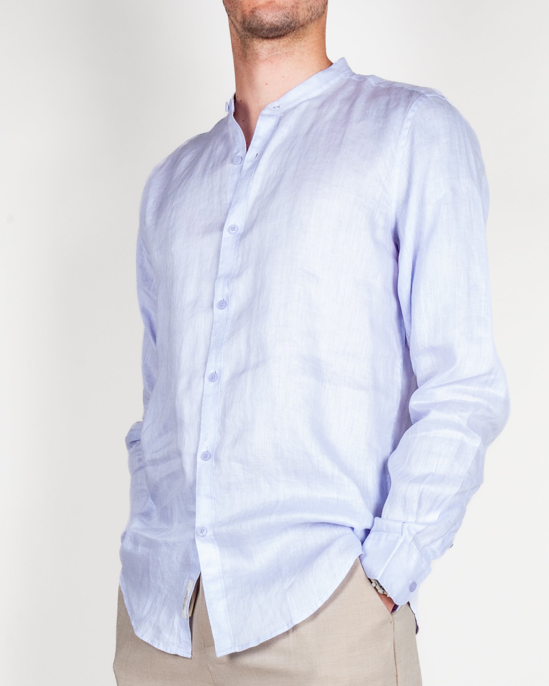 Camicia coreana Puro Lino Gianni Lupo Art. GL7620S-S26