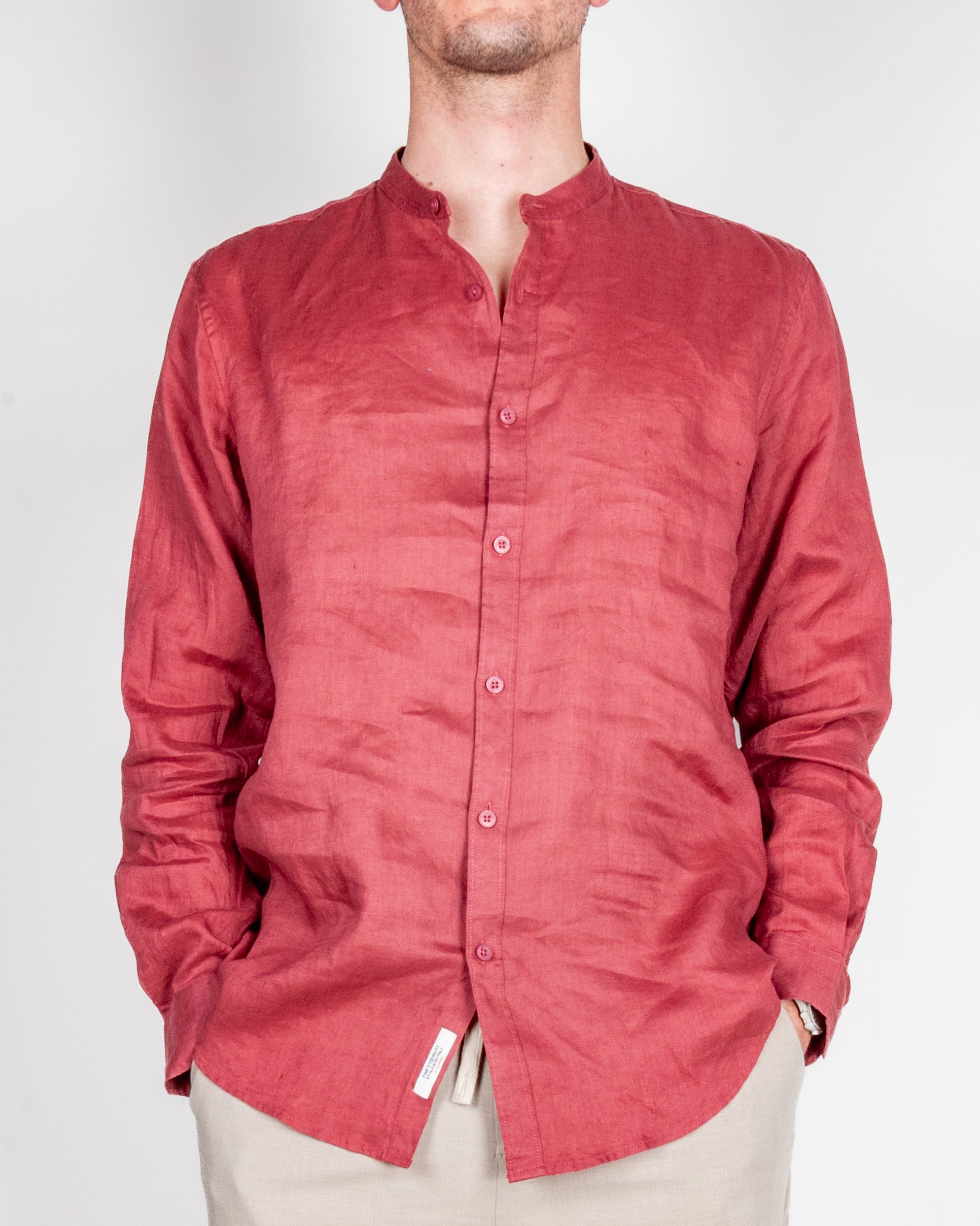 Camicia coreana Puro Lino Gianni Lupo Art. GL7620S-S26