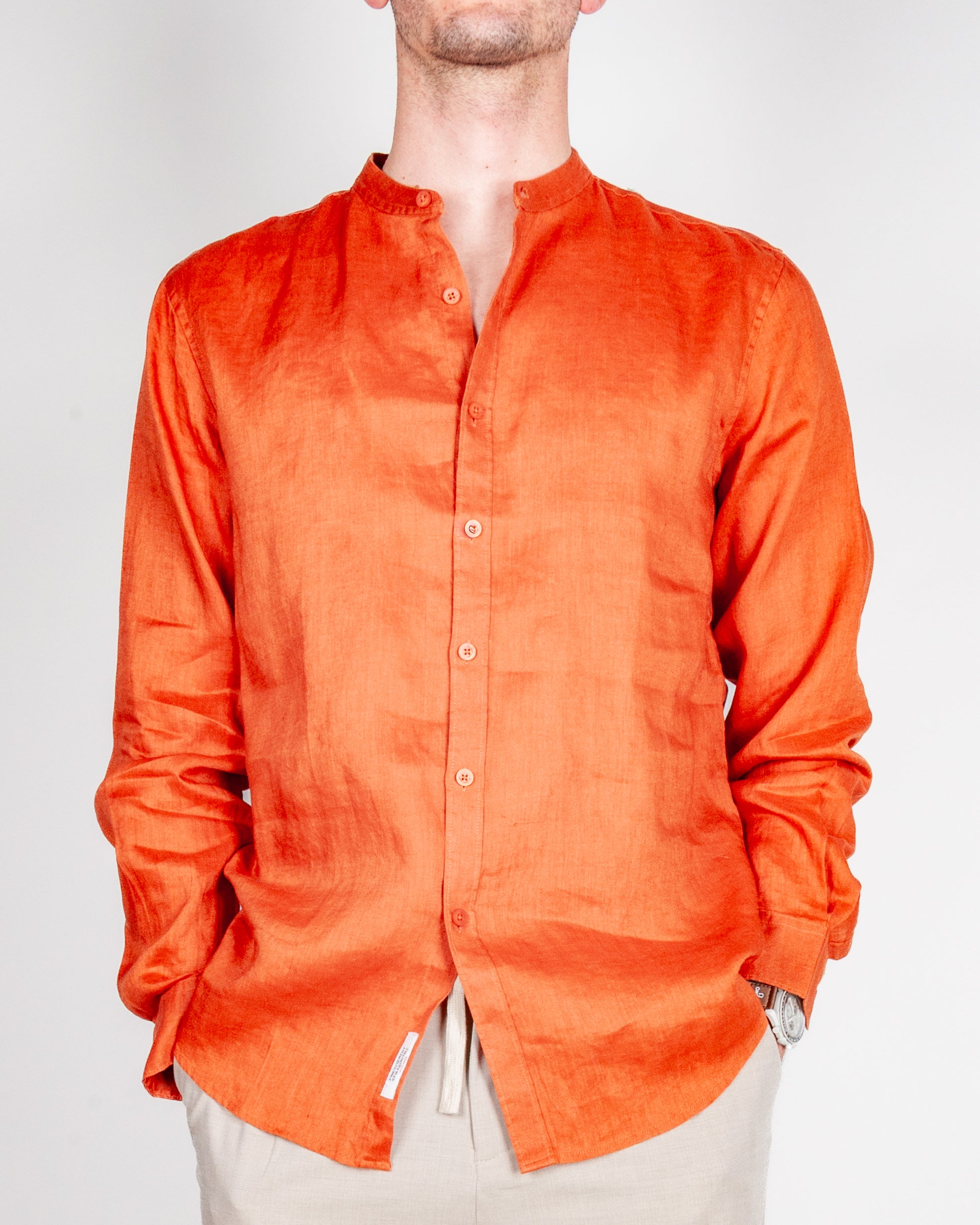 Camicia coreana Puro Lino Gianni Lupo Art. GL7620S-S26