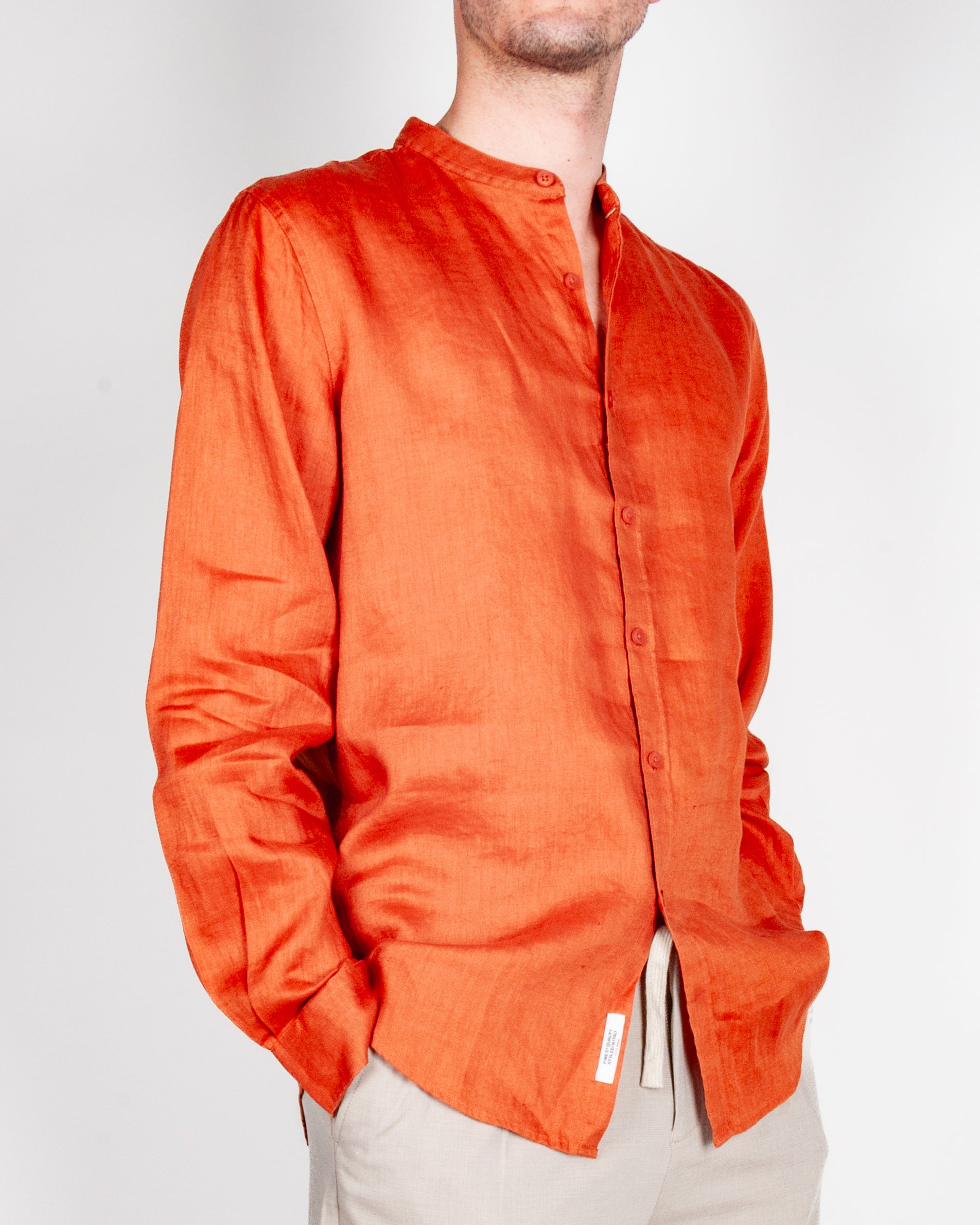 Camicia coreana Puro Lino Gianni Lupo Art. GL7620S-S26