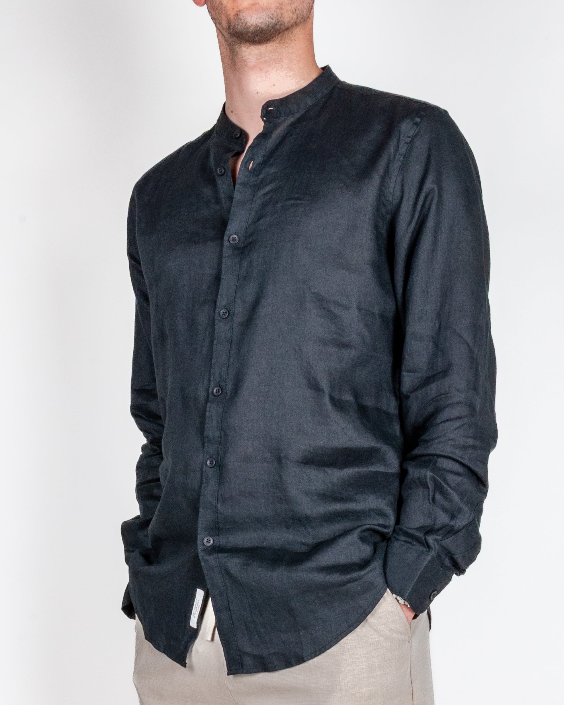 Camicia coreana Puro Lino Gianni Lupo Art. GL7620S-S26