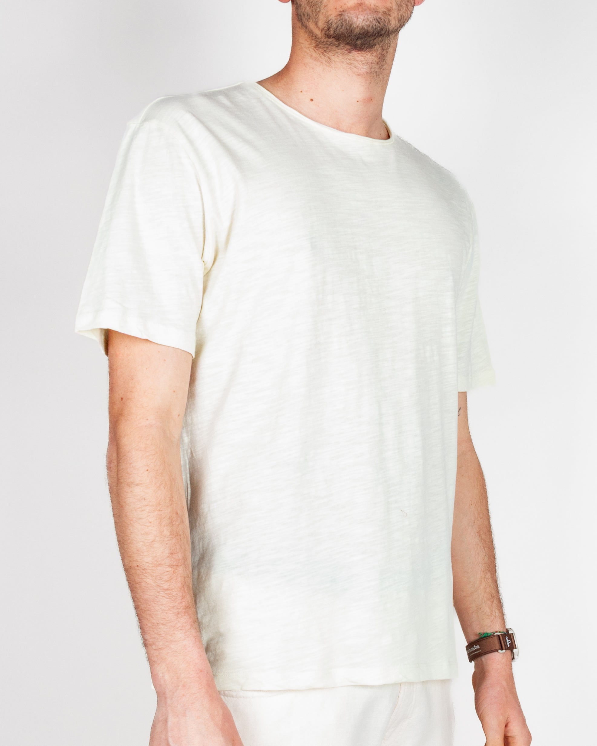 T-shirt cotone fiammato collo taglio vivo Gianni Lupo Art. GL1053F-S26